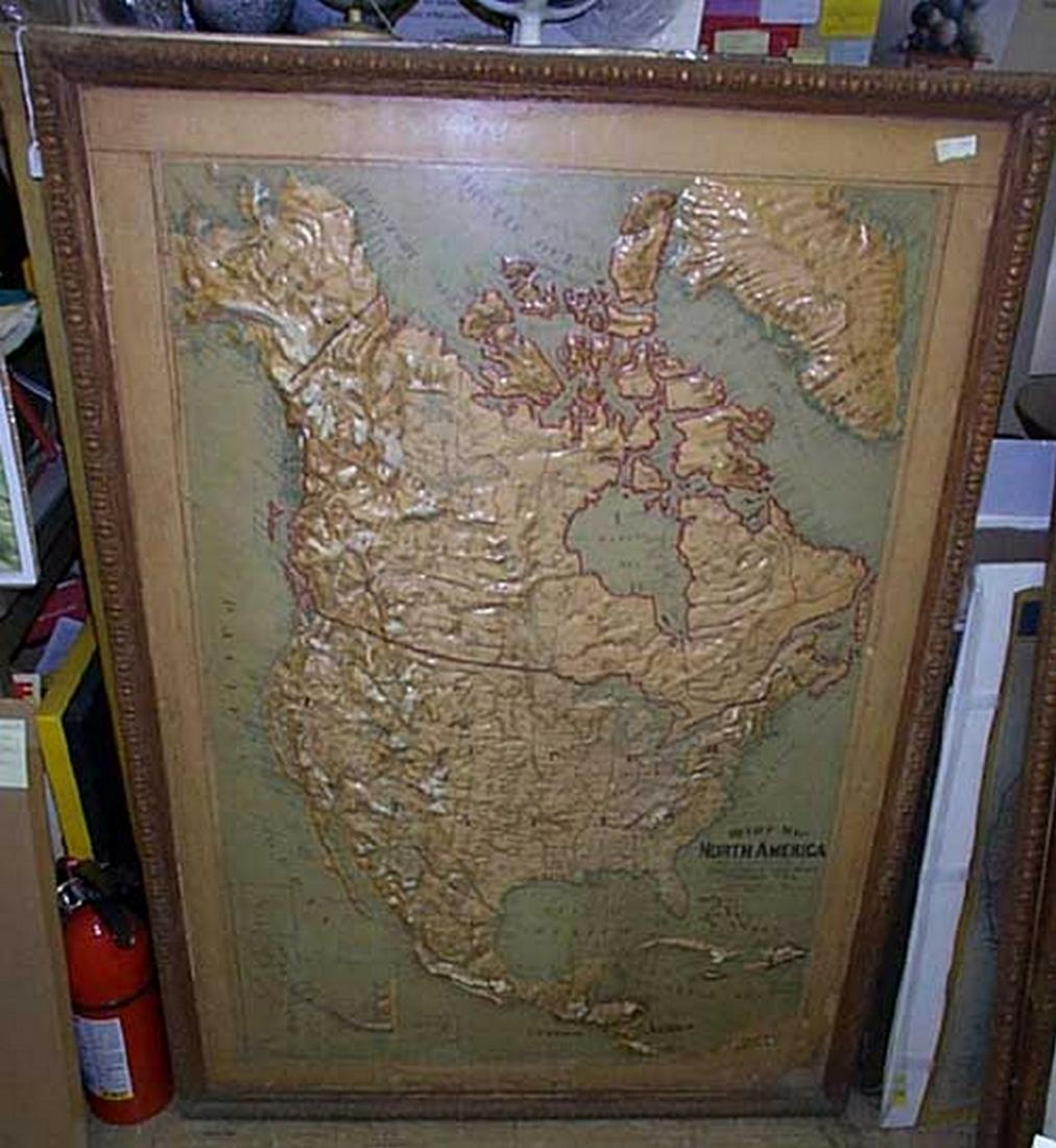 Relief Map of North America: Publication Date: c1899 Title: Relief Map of North America Cartographer: Publisher: CENTRAL SCHOOL SUPPLY HOUSE Height: 48 Width: 34 Molded plaster over gauze, with manuscript lettering, currents and 