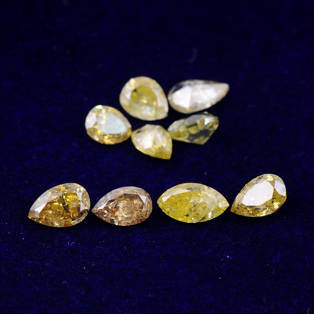 Pear & Marquise Shape Natural Fancy Light To Fancy Deep Yellow/ Brownish Yellow / Greenish Yellow / (1 of 10)