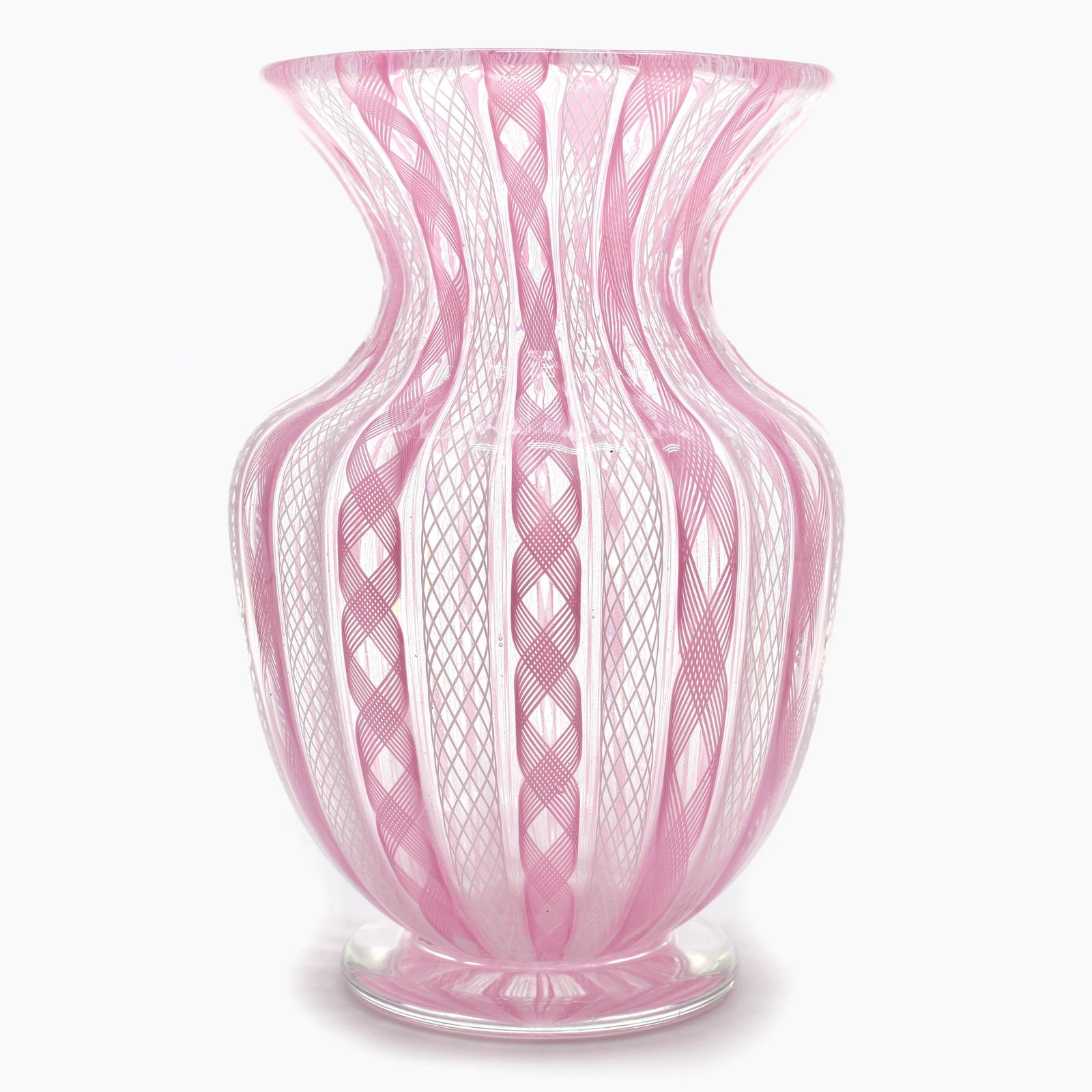 Marino Santi - Murano glass vase with fine Reticello (1 of 5)