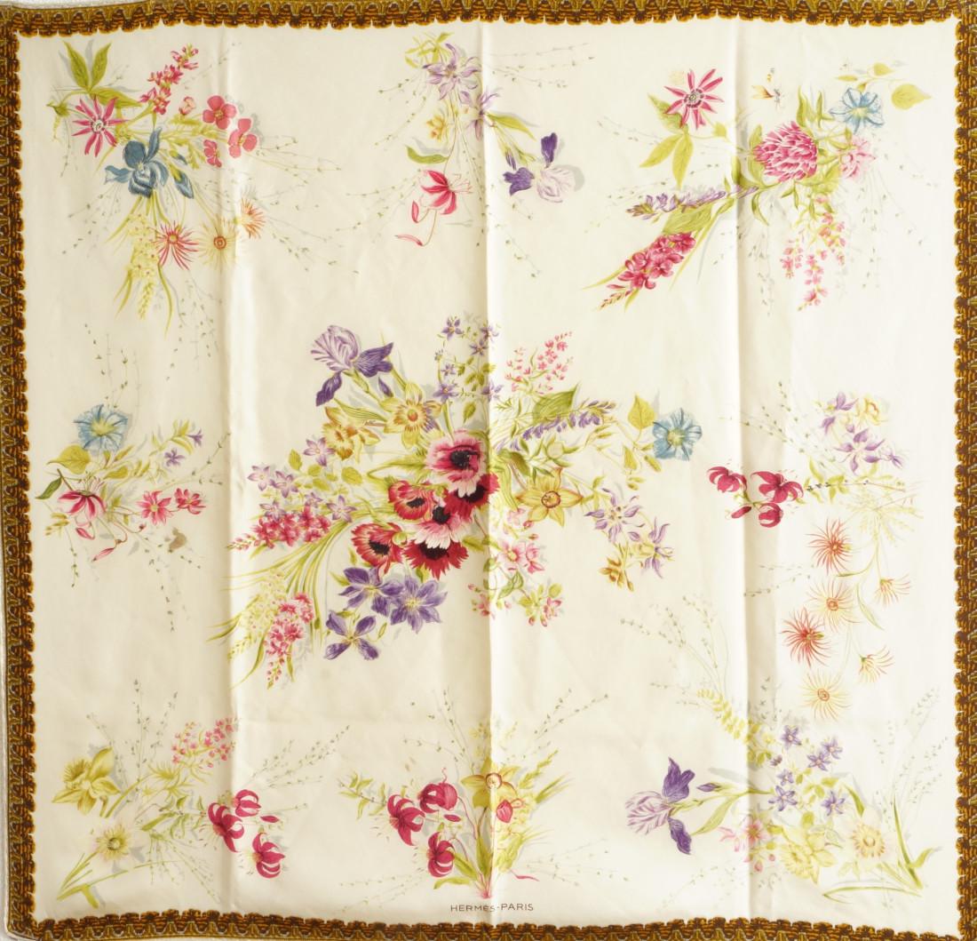 Hermes Scarf/Foulard - Fleurs et Galons - Very Good condition (1 of 12)