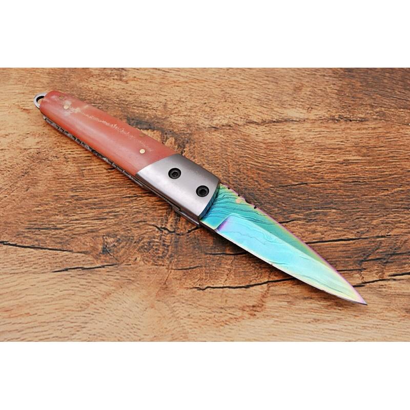 Everyday carry work folding pocket damascus steel knife (1 of 4)