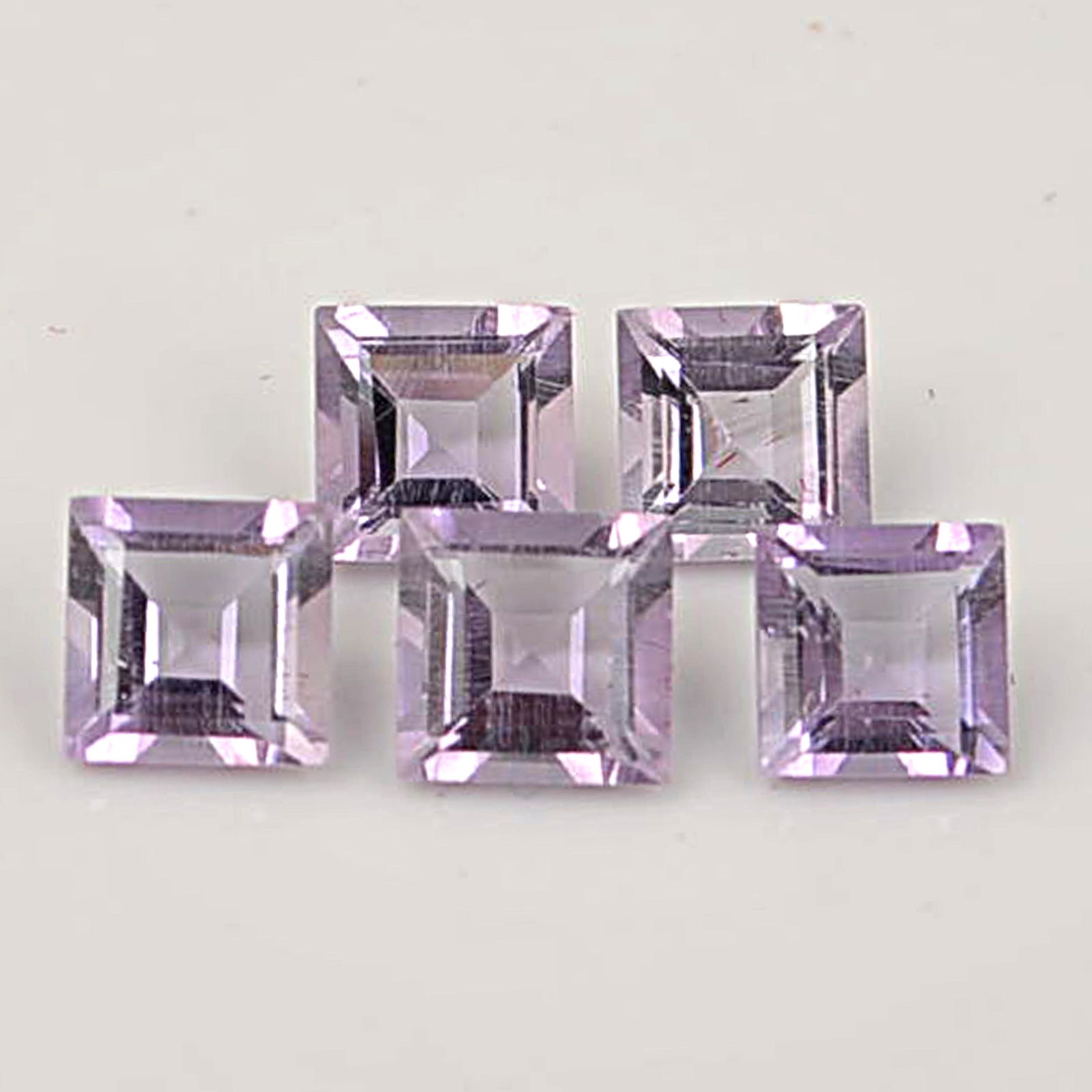 Purple Color 1.45 Carat Square Shape Natural Amethyst Loose Gemstone 5 Pieces (1 of 6)