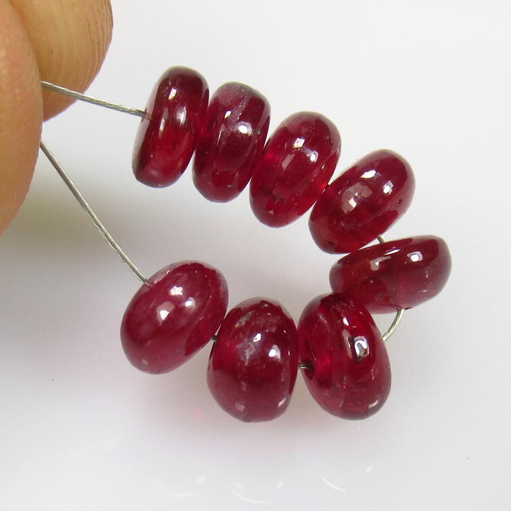 13.63 Ctw Natural 8 Mozambique Red Ruby Round Beads (1 of 2)