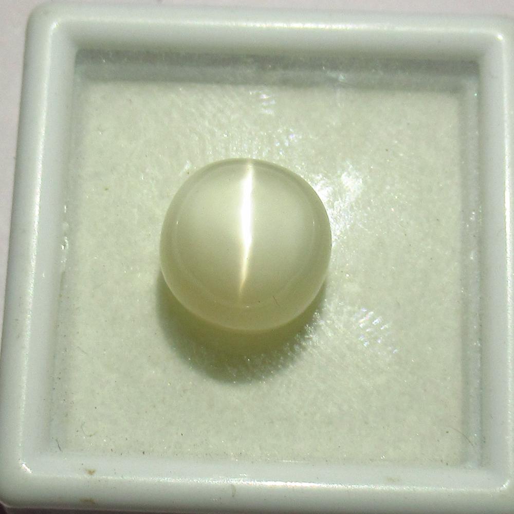 5.23 Ctw Natural Moonstone Round Cab: No Reserve! Title: 5.23 Ctw Natural Moonstone Round Cab Stone Clarity: Semi-Transparent Gemstones: Natural Moonstone Carat Weights: 5.23 Size/Dimensions: 9.70 x 9.70 x 7.50 mm Additional Information: 