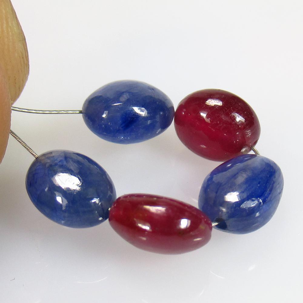 14.80 Ctw Natural 5 Ruby Sapphire Dumble Beads (1 of 2)