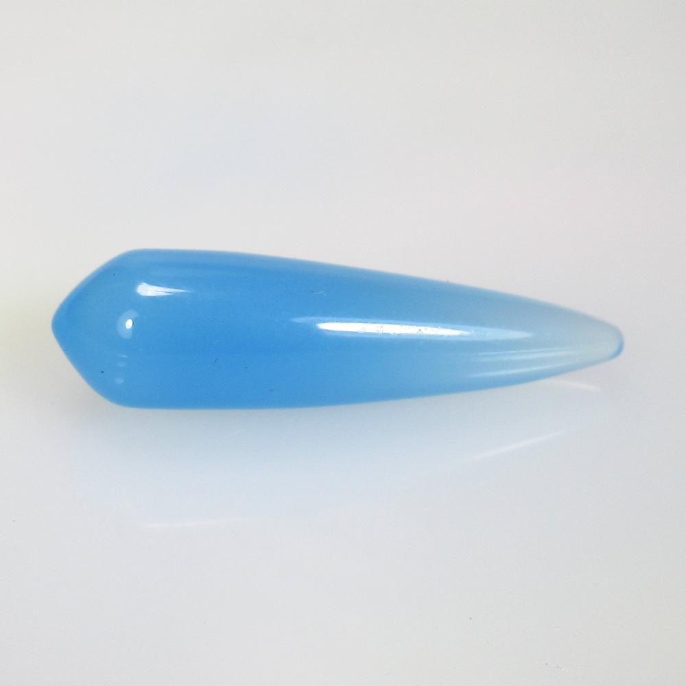 11.93 Ct Natural Blue Lace Onyx Pear Drop: No Reserve! Title: 11.93 Ct Natural Blue Lace Onyx Pear Drop Stone Clarity: Semi-Transparent Gemstones: Natural Onyx Carat Weights: 11.93 Size/Dimensions: 30.00 x 8.10 x 8.10 mm Additional Information