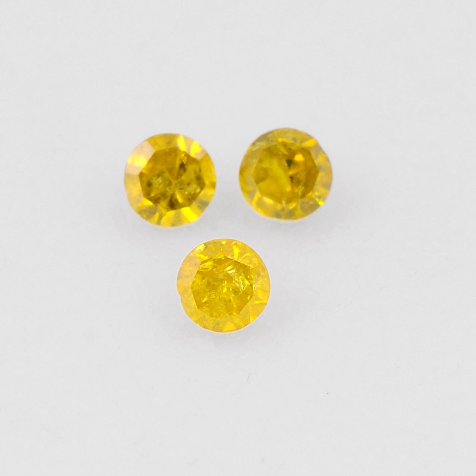 Round Shape Fancy Yellow Color 0.039 Carat Natural Diamond Loose Gemstone 3 Pieces (1 of 7)