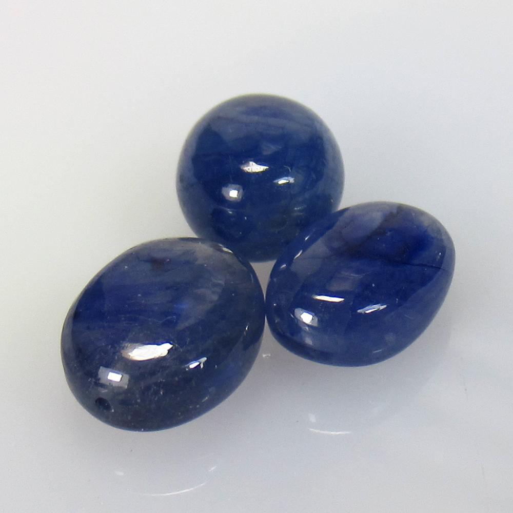 8.92 Ctw Natural 3 Blue Sapphire Dumble Beads (1 of 2)