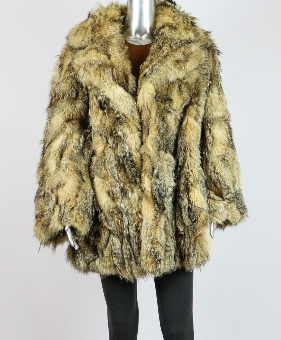 FLUFFY GRAY FOX FUR JACKET EU: M; US: 12 (1 of 10)