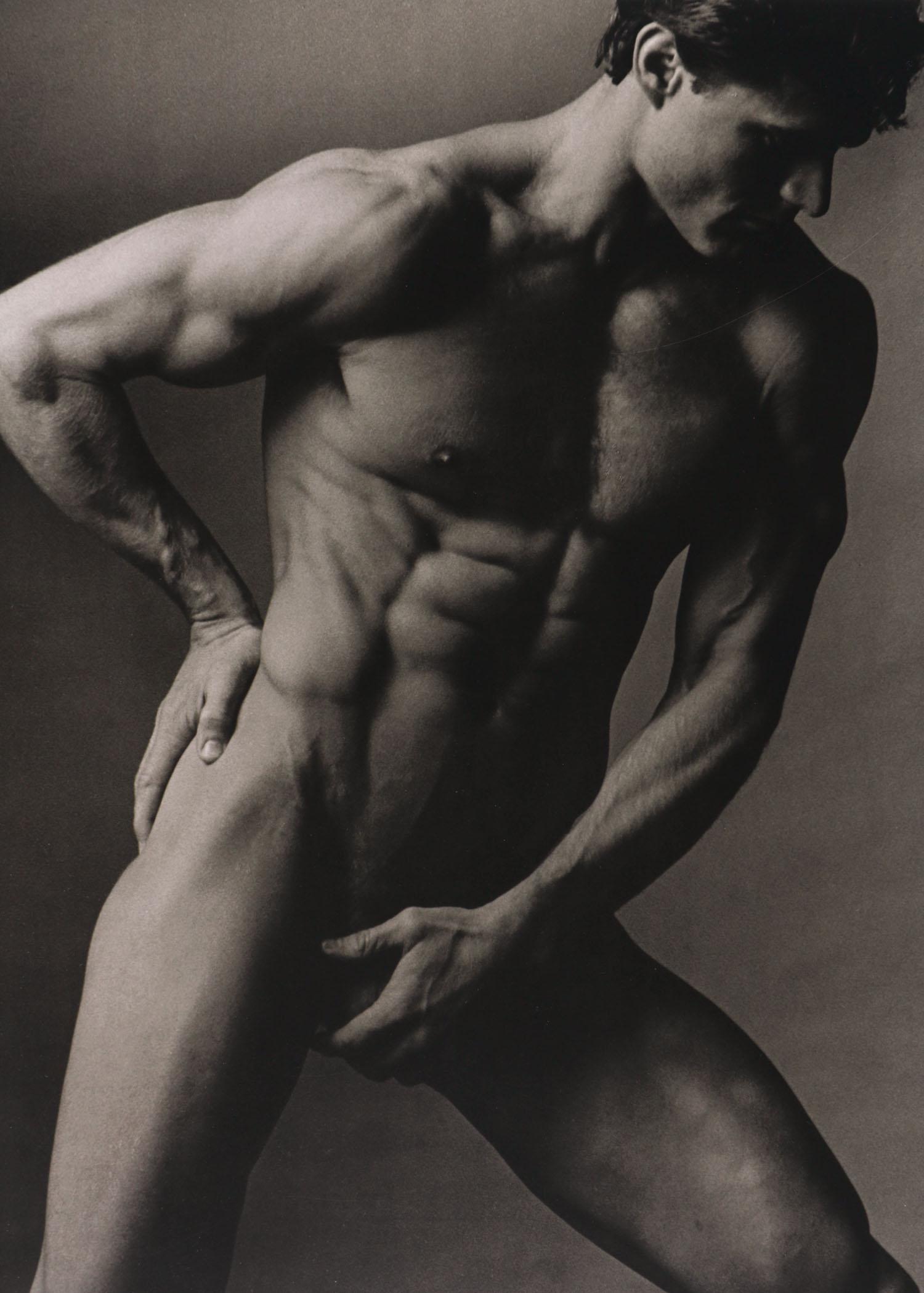 KEN HAAK - Male Nude ,1985: Artist: KEN HAAK Print Title: Male Nude 1972 Medium: Tri-tone Photo-lithographs (Limited edition of 5000) Printed in the 1980’s, in the US Image size (inches) approx 13 x 10” Ken Haak(1923