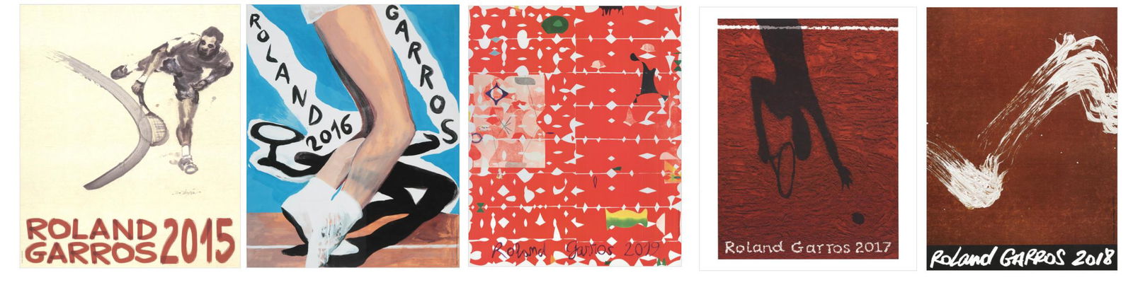 Bundle- 5 Assorted Roland Garros 2015-2019 Official Posters (1 of 6)