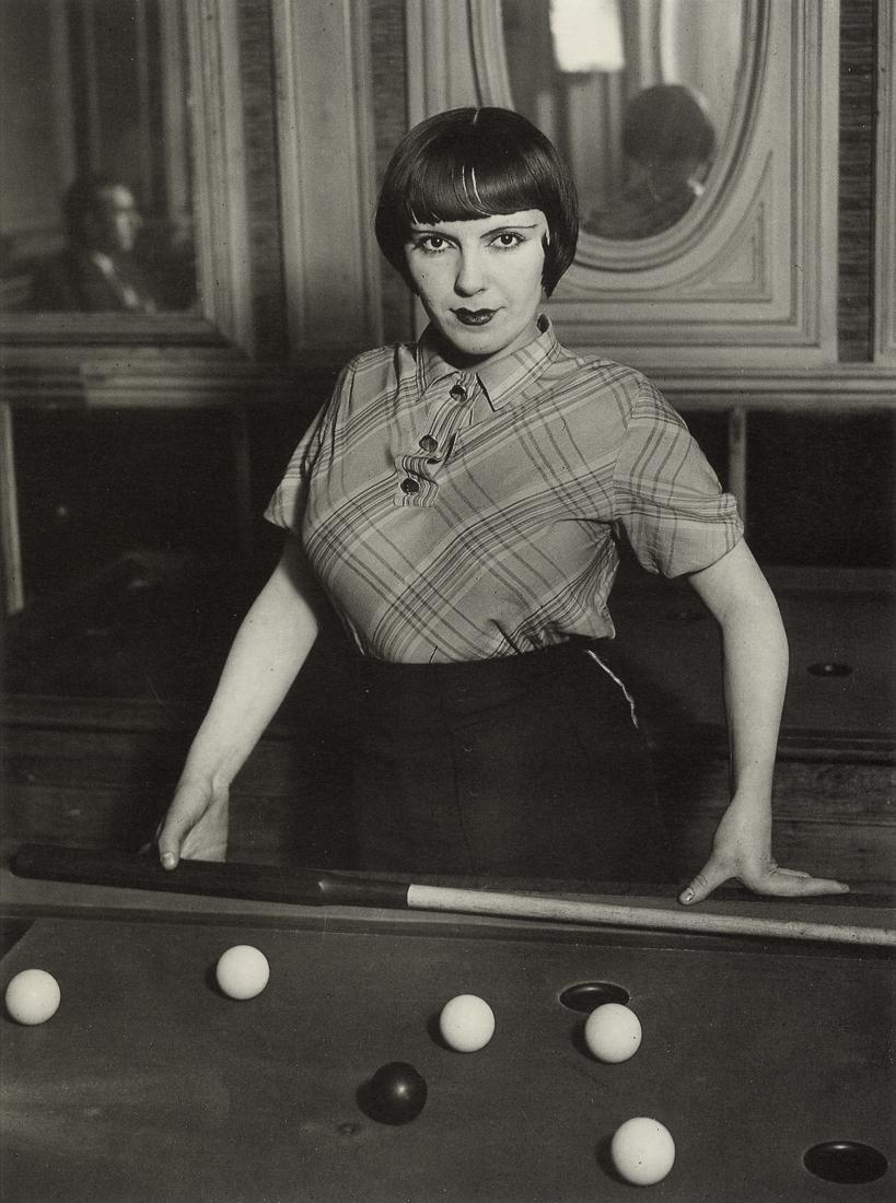 BRASSAI - Fille De Joie Au Billard Russe, Paris 1932: Artist: Brassai Title: Fille De Joie Au Billard Russe. Boulevard Du Rochechouart, Montmartre, Paris, 1932 Medium: Photo Litho, 1993, Spain Dimensions: 6.55x8.8" Description: Heat Wax Mounted on 8.5x11