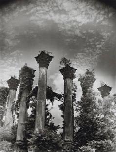 CLARENCE JOHN LAUGHLIN - The Enigma, 1941: Artist: Clarence John Laughlin Title: The Enigma, 1941 Medium: Photo Litho, 1973, USA Dimensions: 6.8x8.85" Description: Heat Wax Mounted on 8.5x11" Conservation Board Artist Bio: Clarence John Laughl