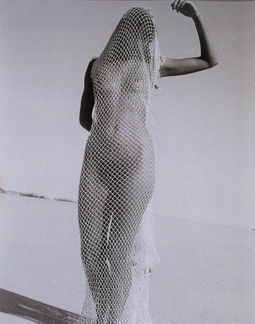 HERBERT MATTER - Veiled Nude, Provincetown, 1940: Artist: Herbert Matter Title: Veiled Nude, Provincetown, 1940 Medium: Photo Litho, 1997, Hong Kong Dimensions: 8.45x10.7" Description: Heat Wax Mounted on 11x14" Conservation Board Artist Bio: Herbert