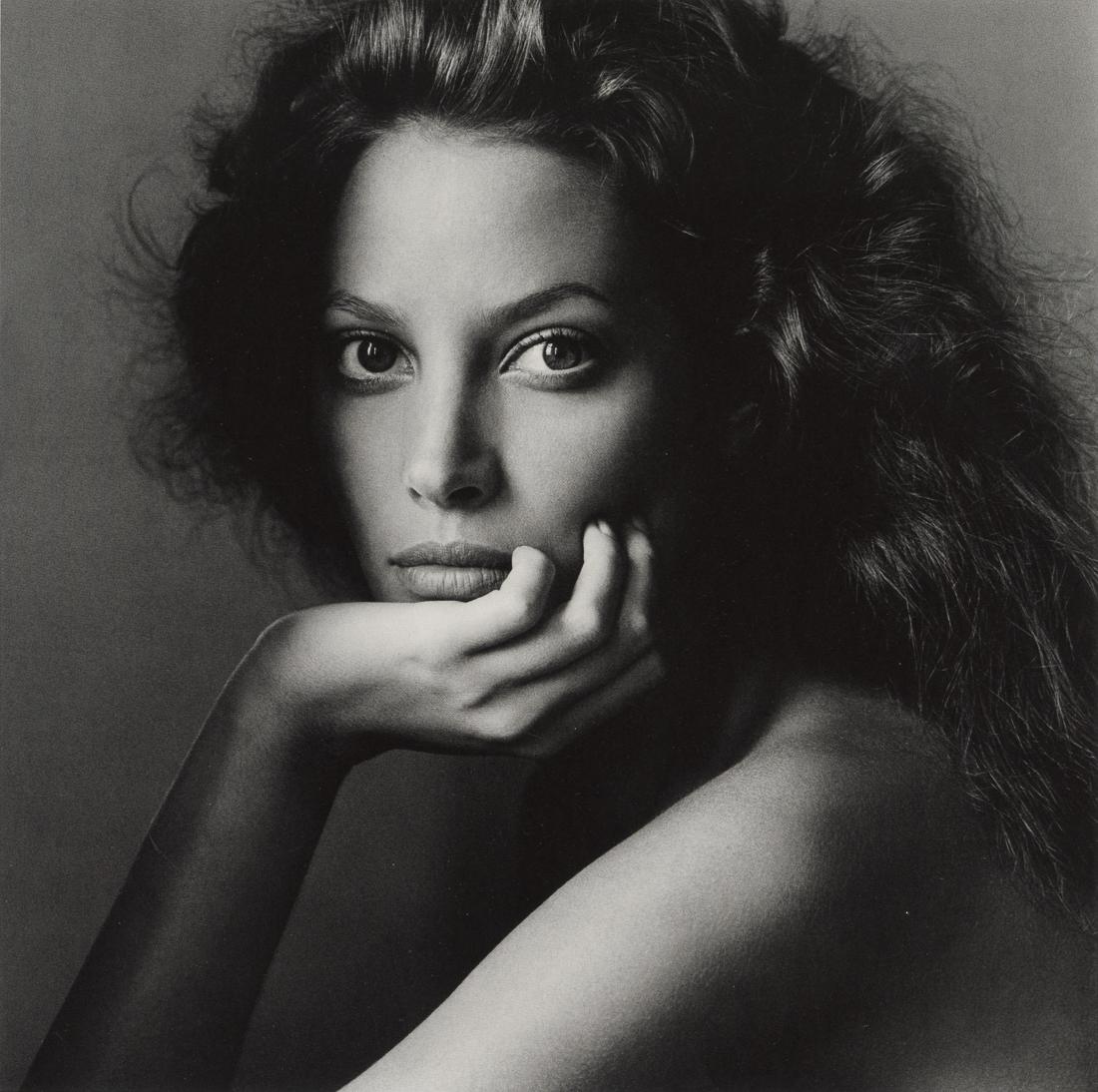 IRVING PENN - Christy Turlington, New York, 1994: Artist: Irving Penn Title: Christy Turlington, New York, 1994 Medium: Photo Litho, 2016, Italy Dimensions: 7.15x7.1" Description: Heat Wax Mounted on 8.5x11" Conservation Board Artist Bio: Irving Penn