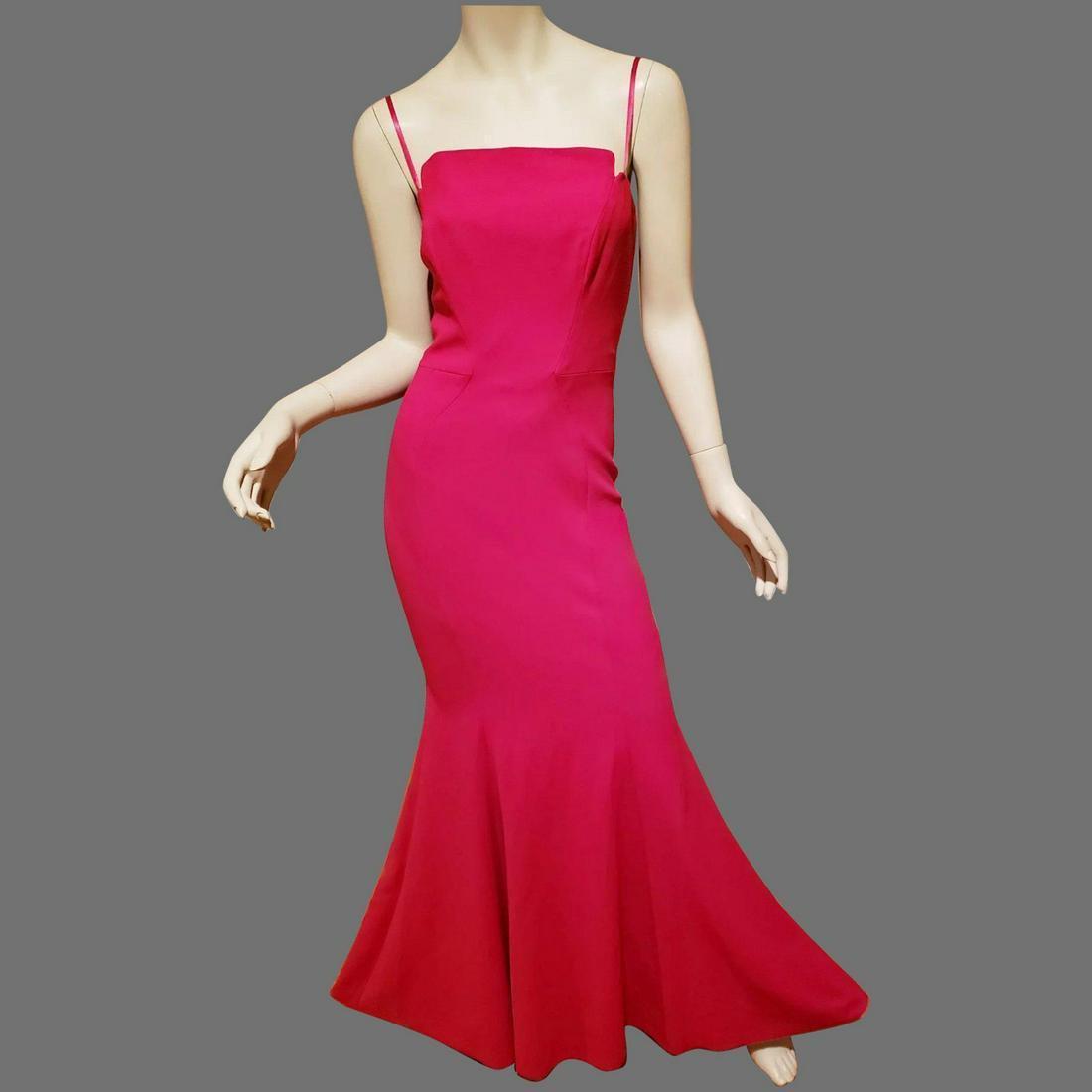 Vtg Strapless Neiman Marcus Jill Stuart red cerise Maxi (1 of 8)