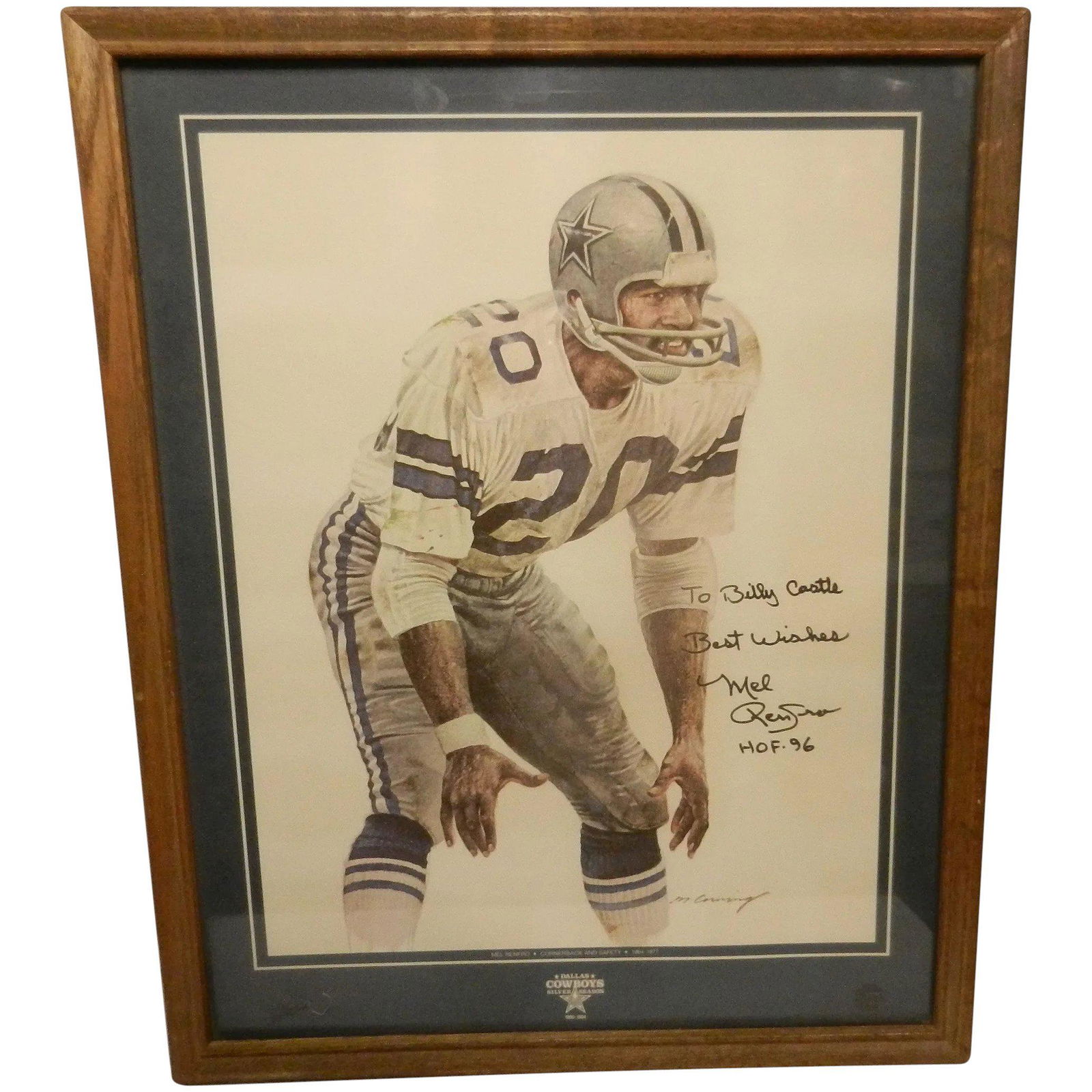 Vintage Autographed Poster of Hall of Fame Cowboy Defensive Back Mel Renfro (1 of 7)