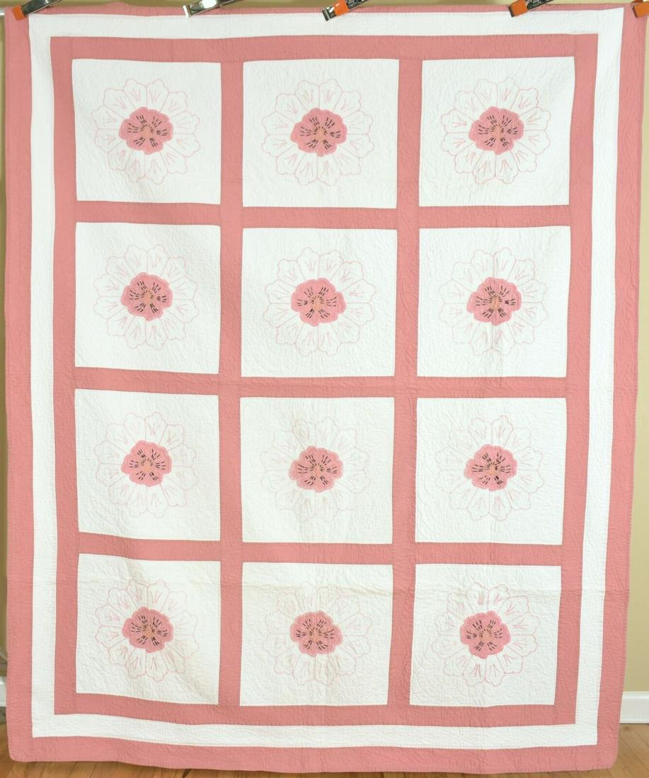 Well Quilted 30's Floral Applique Quilt (1 of 7)