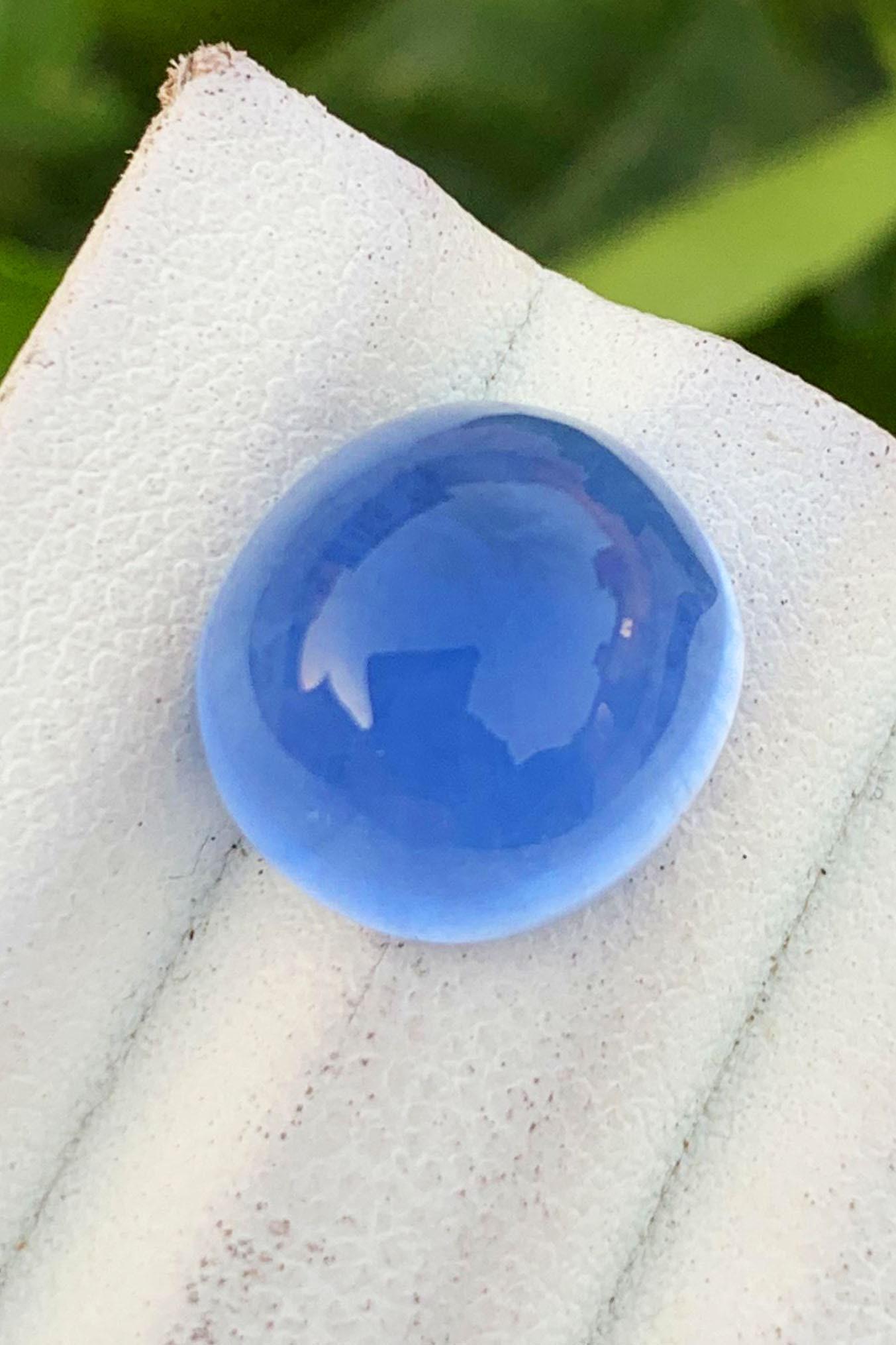 Ring Size Aquamarine Cabochon, Deep Blue Santa Maria Aquamarine Cab For Jewelry Making, Natural (1 of 5)