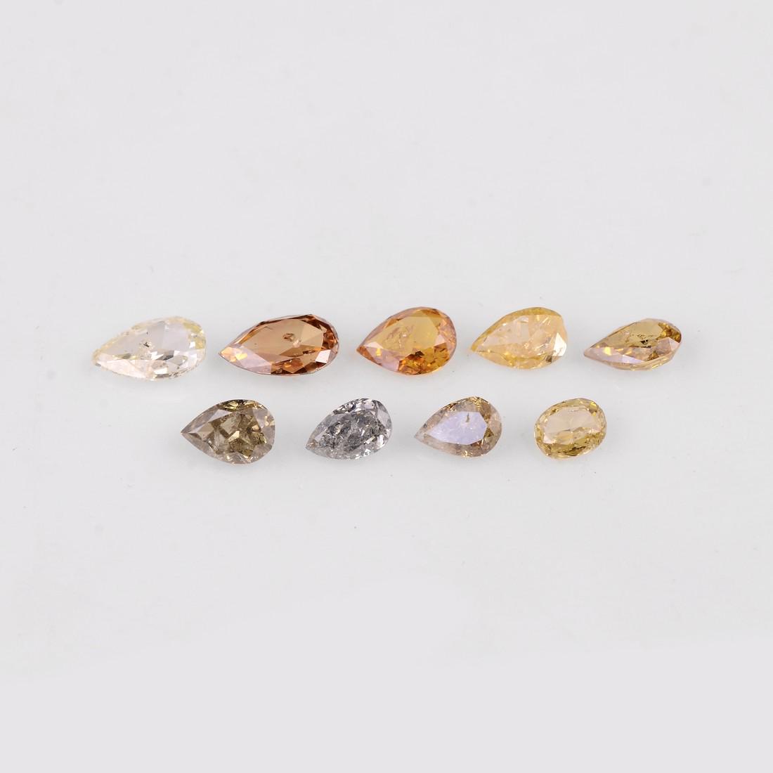 Fancy Color 2.57 Carat Pear Shape Natural Diamond Loose Gemstone 9 Pieces (1 of 7)