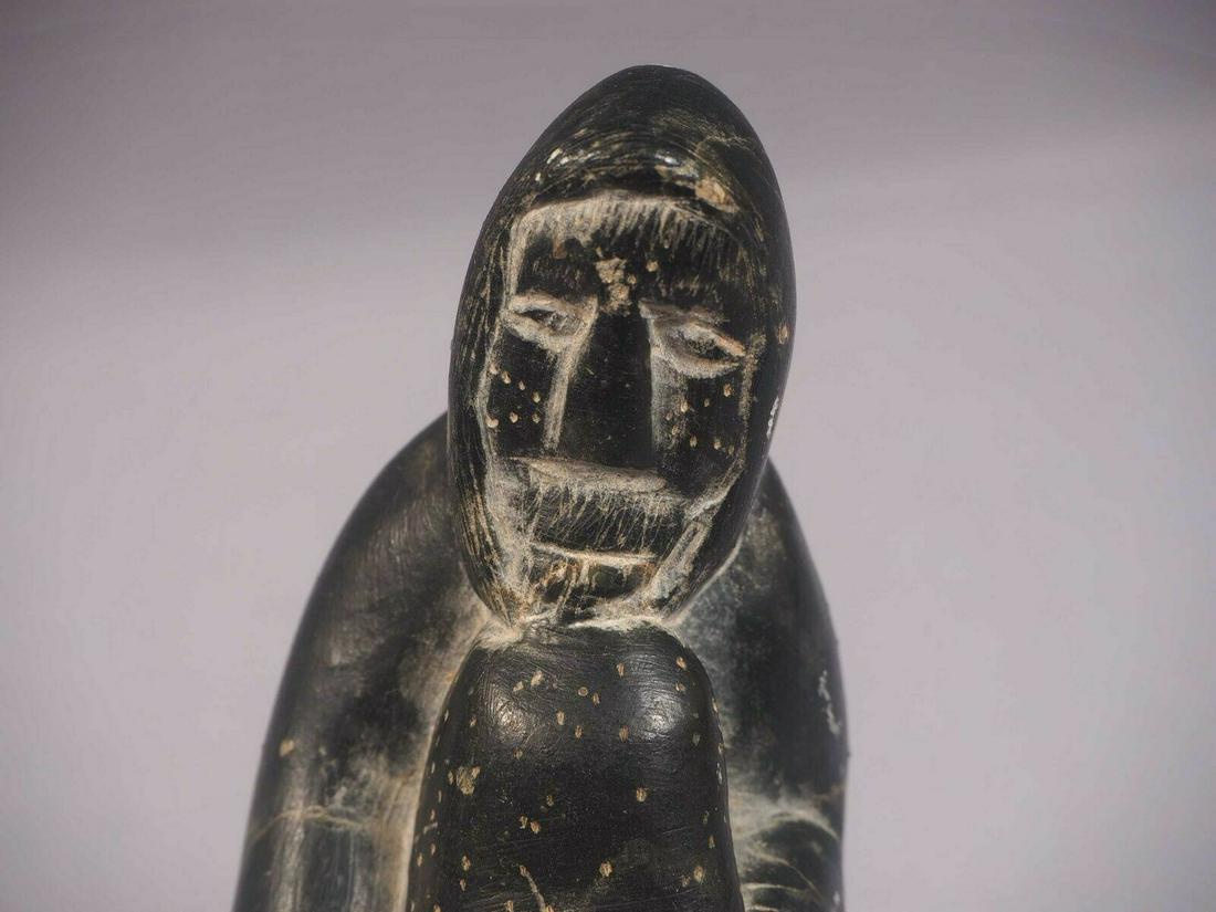 Signed Inuit Native American Soapstone Hunter M.Teosse Kim Canada VINTAGE (1 of 6)