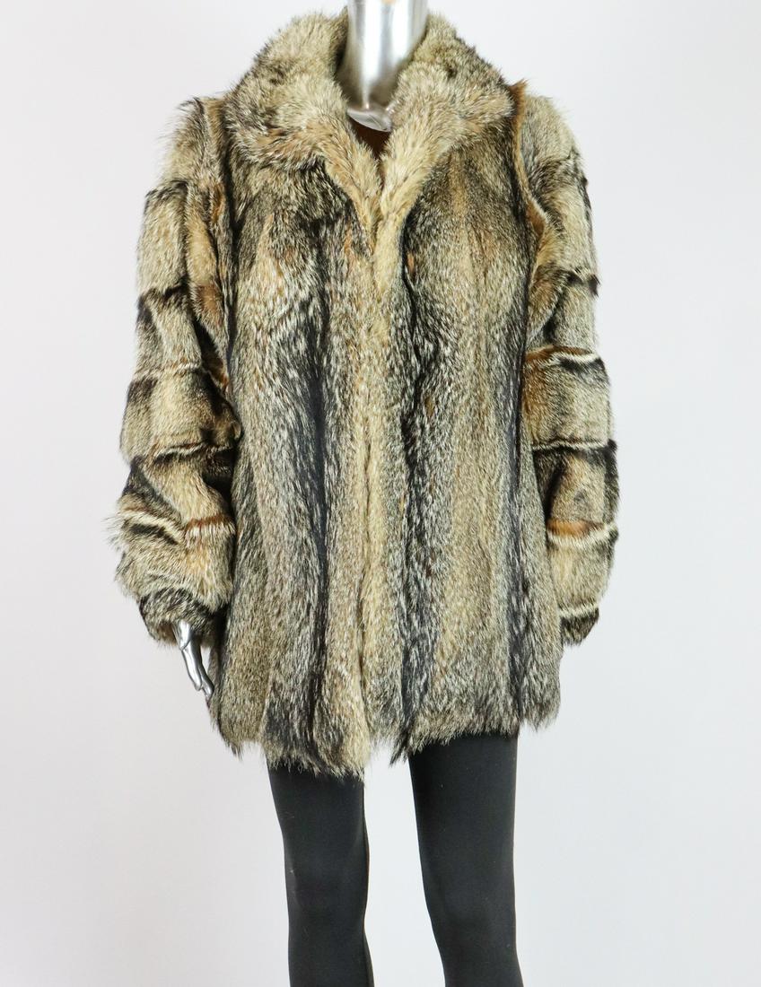 GRAY FOX FUR JACKET EU: L; US: 16 (1 of 12)