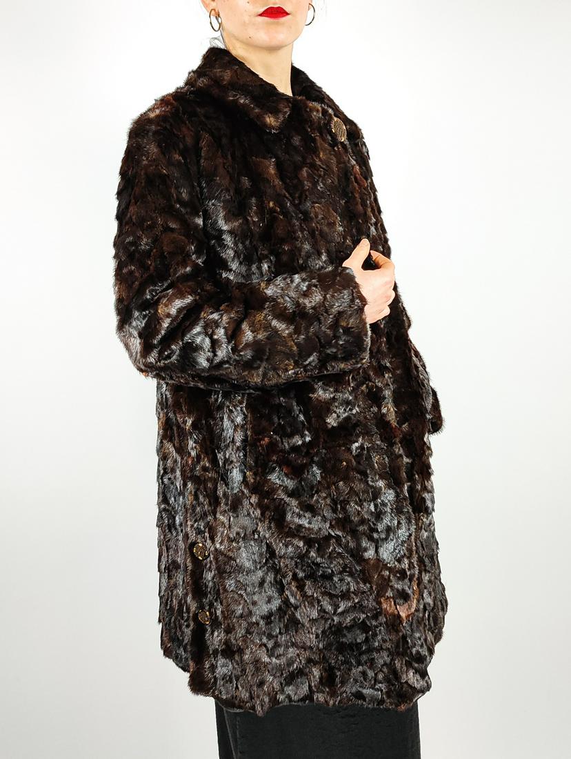 BROWN MINK FUR COAT - US 12 - EU M (1 of 12)