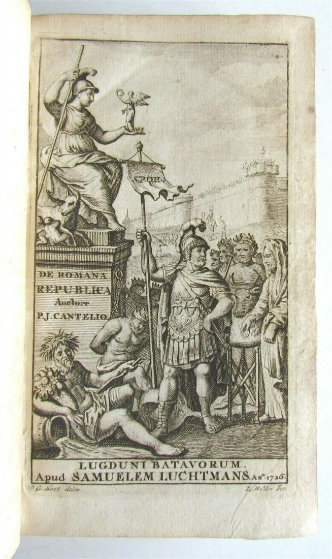 1726 De Romana Republica ILLUSTRATED by Petro Josepho Cantelio antique VELLUM (1 of 12)