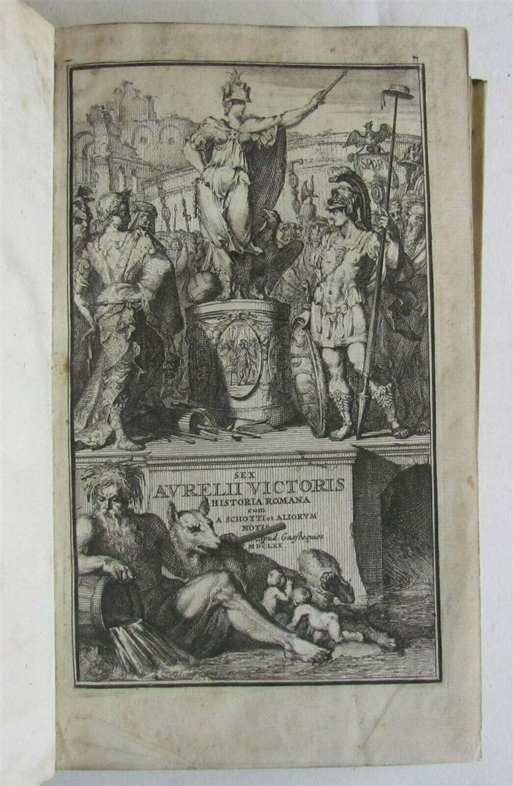 1670 ROMAN HISTORY by Sextus Aurelius Victor ILLUSTRATED ANTIQUE VELLUM BINDING (1 of 12)