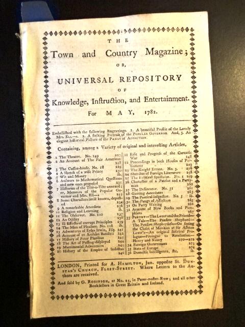 1782 Magazine Revolutionary War: Title: 1782 Magazine Revolutionary War Additional Information: The May 1782 issue of "The Town and Country Magazine", printed at London for A. Hamilton, 56 pages complete and two engraved plates. Deba