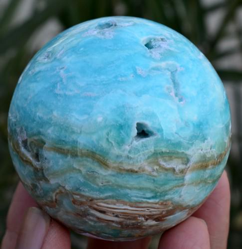 360 Grams Beautiful Top Blue Hemimorphite Sphere (1 of 4)