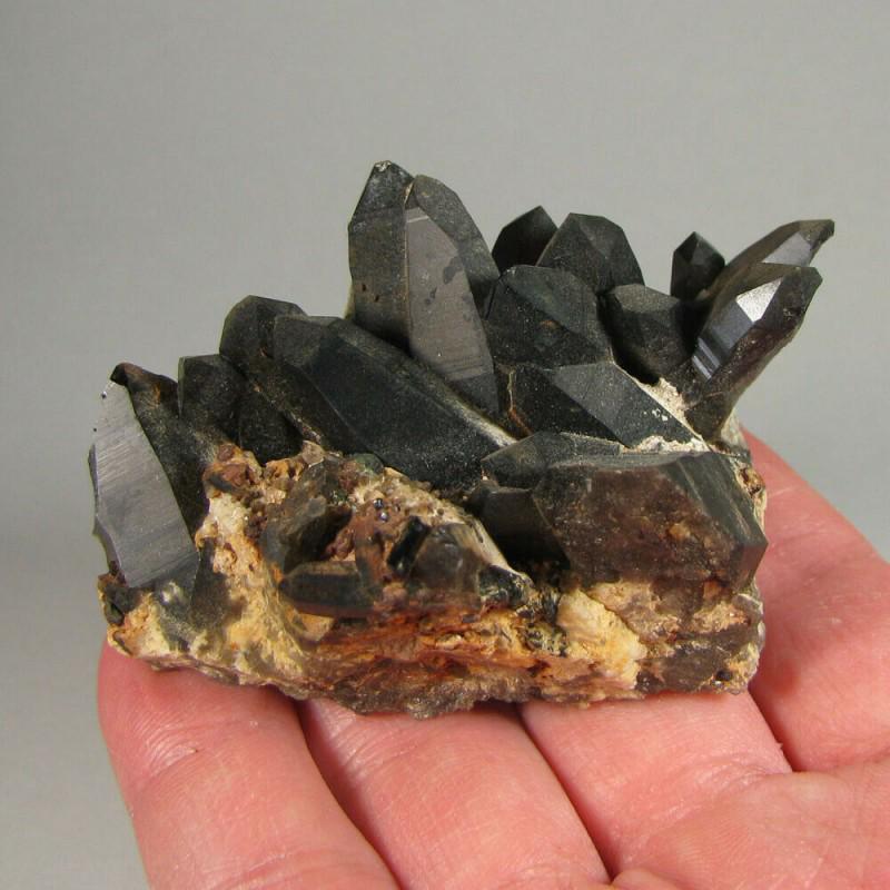 Smoky quartz crystal cluster mineral glass bunch stone (1 of 5)
