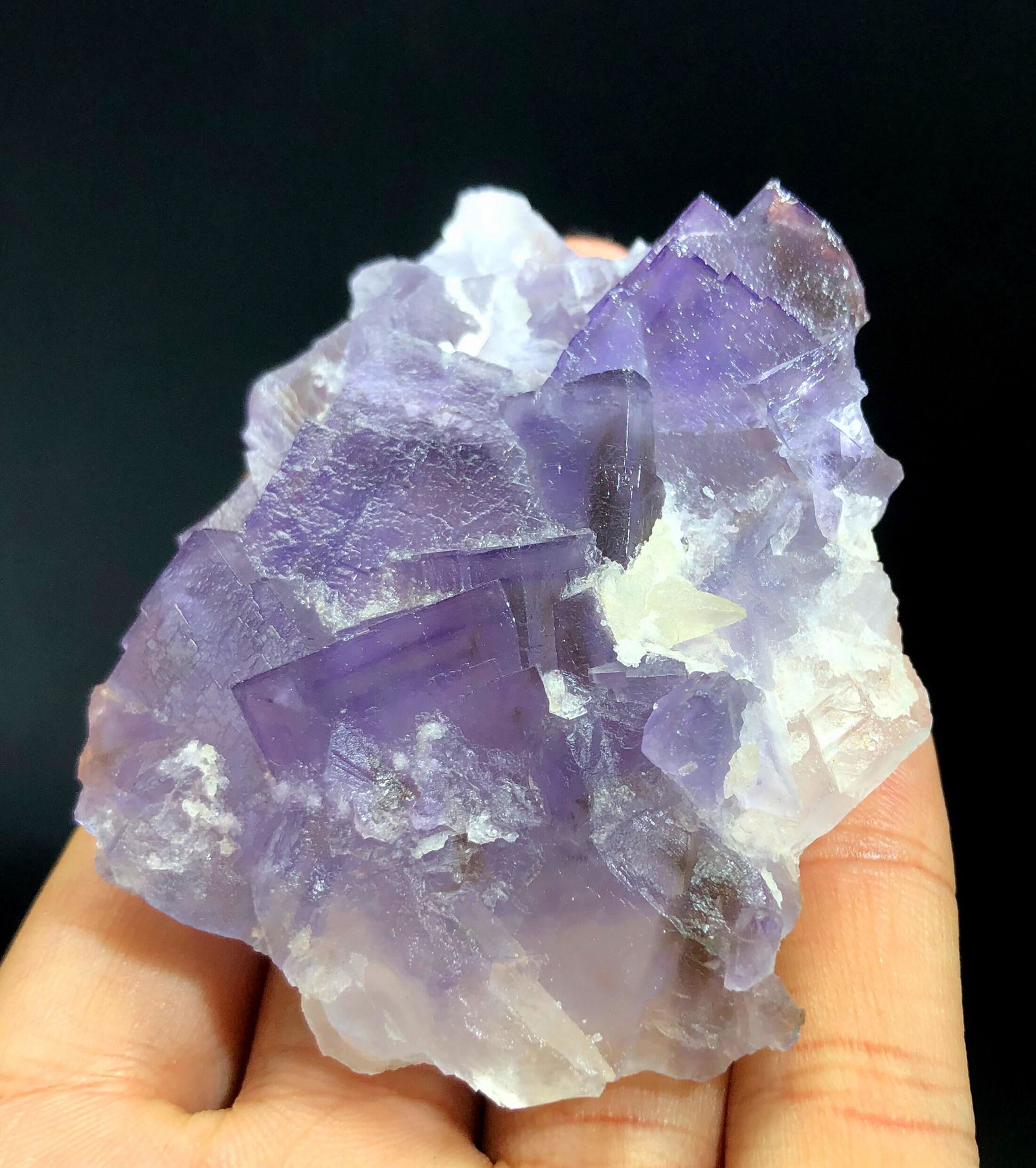 Natural Purple Cubic Phantom Fluorite With Calcite, Fluorite Specimen, Fluorite Stone, Fluorite For (1 of 6)