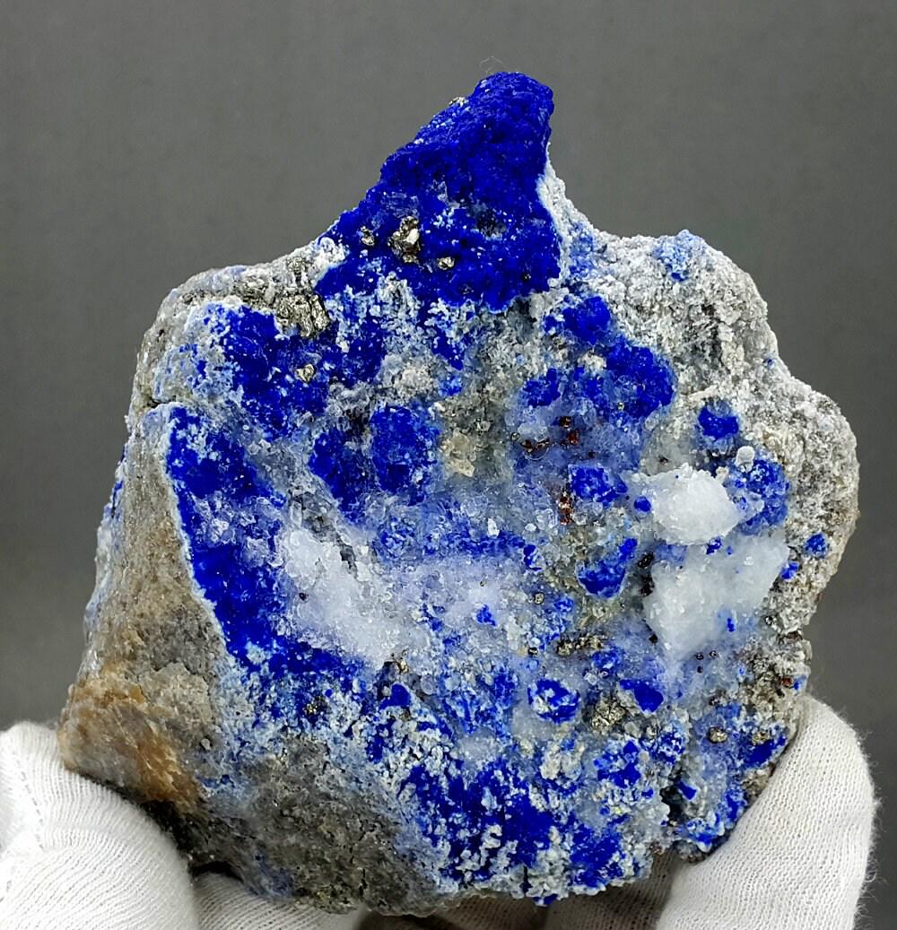 Lazurite, 427 Grams Beautiful Blue Lazurite With Pyrite Crystals Specimen From Badakhshan (1 of 9)