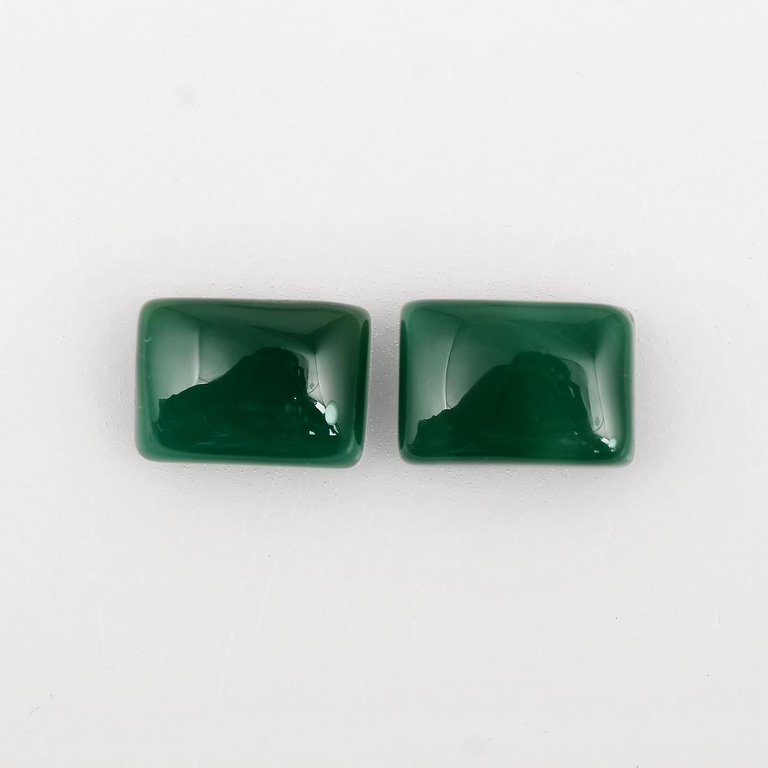 Cushion Shape Green Color 2 Carat Natural Green Onyx Loose Gemstone 2 Pieces (1 of 7)