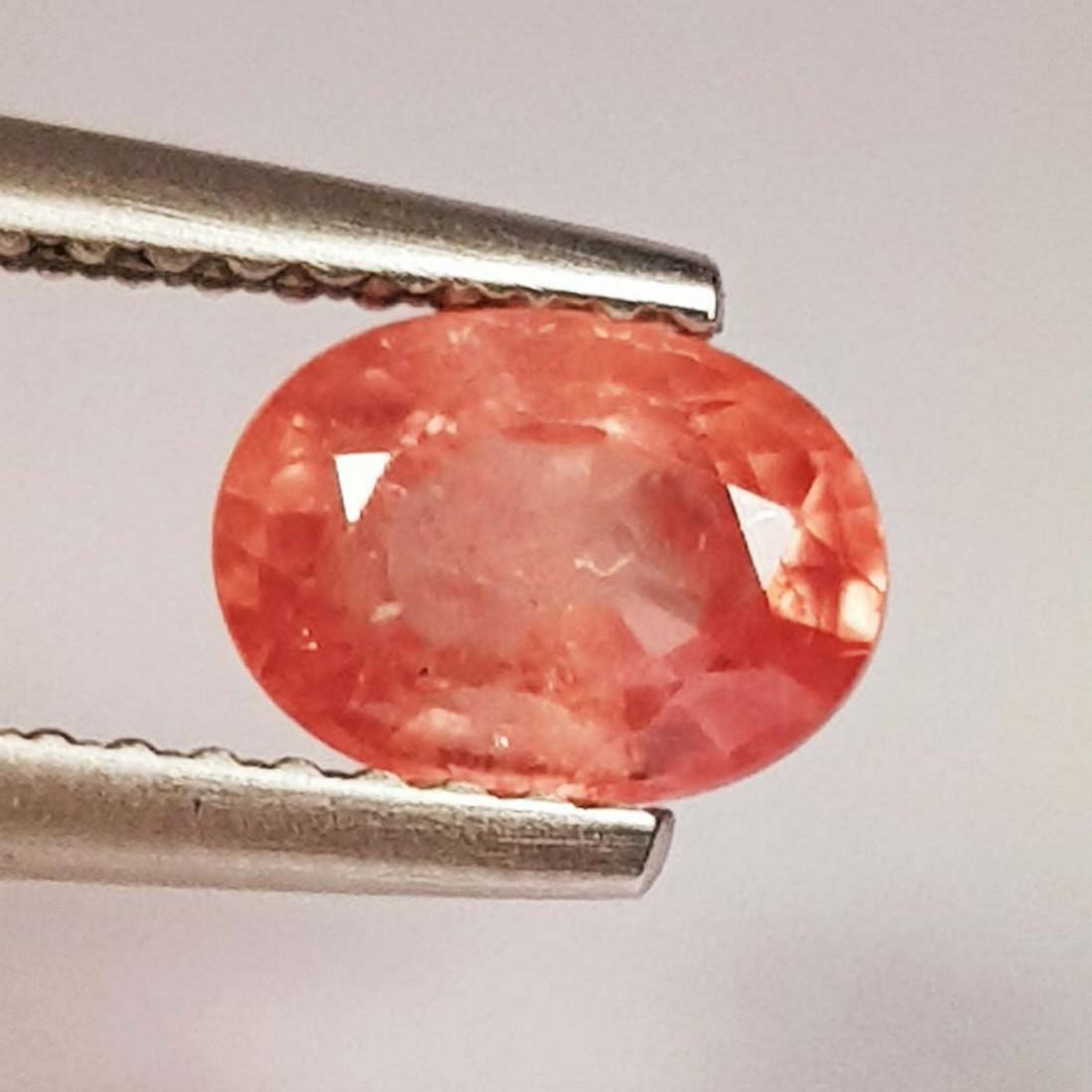 1.26 ct Natural Orange Sapphire: No Reserve! Title: 1.26 ct Natural Orange Sapphire Color/Clarity: Loosegemstone Gemstones: VS Carat Weights: 1.26 Size/Dimensions: 7.10 x 5.10 x 3.60 Additional Info: Oval - Burma Shipping: Domes