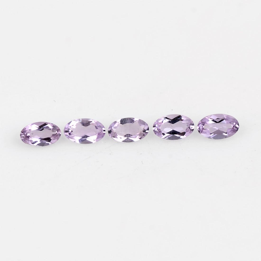 Oval Shape Purple Color 0.99 Carat Natural Amethyst Loose Gemstone 5 Pieces (1 of 8)