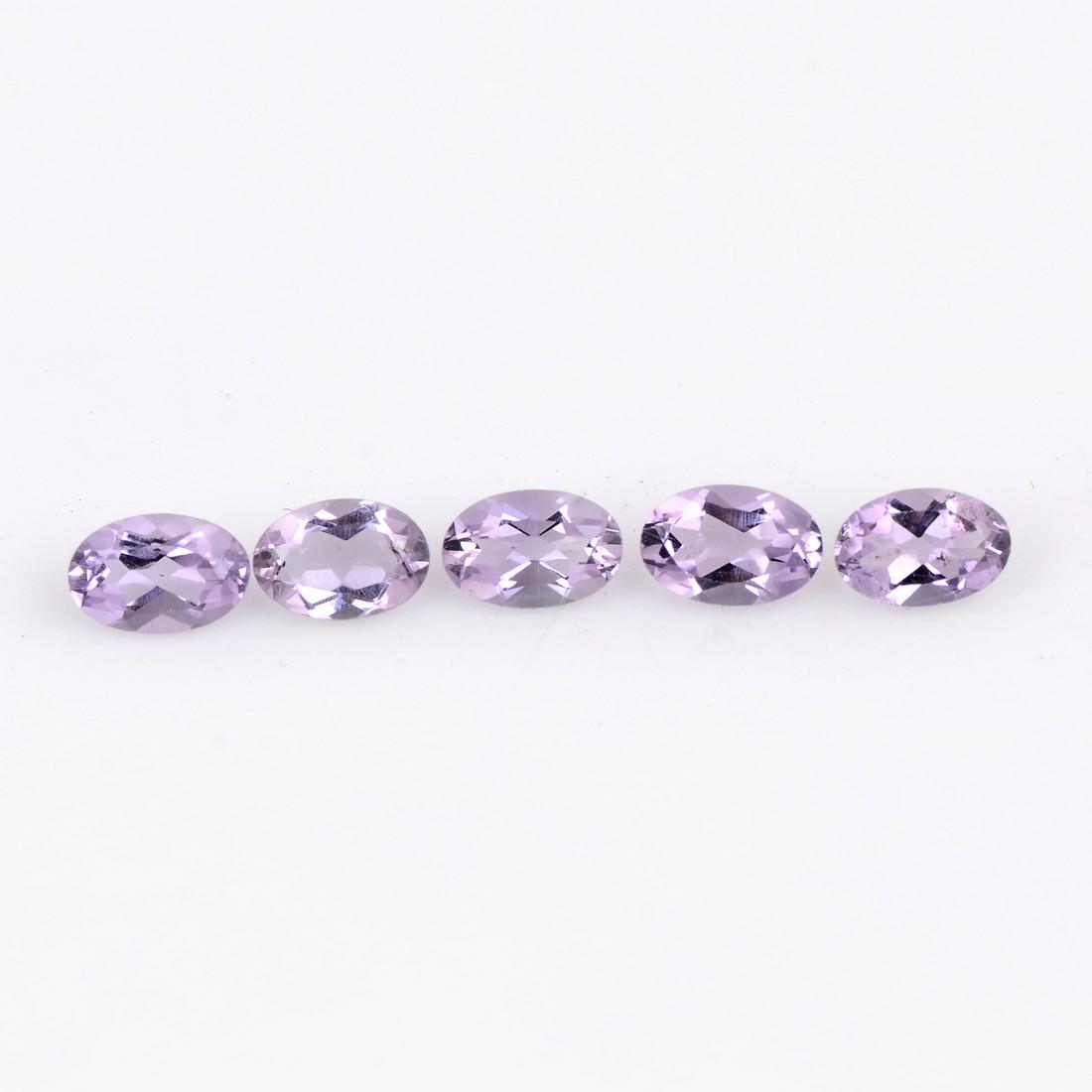 Oval Shape Purple Color 2.02 Carat Natural Amethyst Loose Gemstone 5 Pieces (1 of 7)