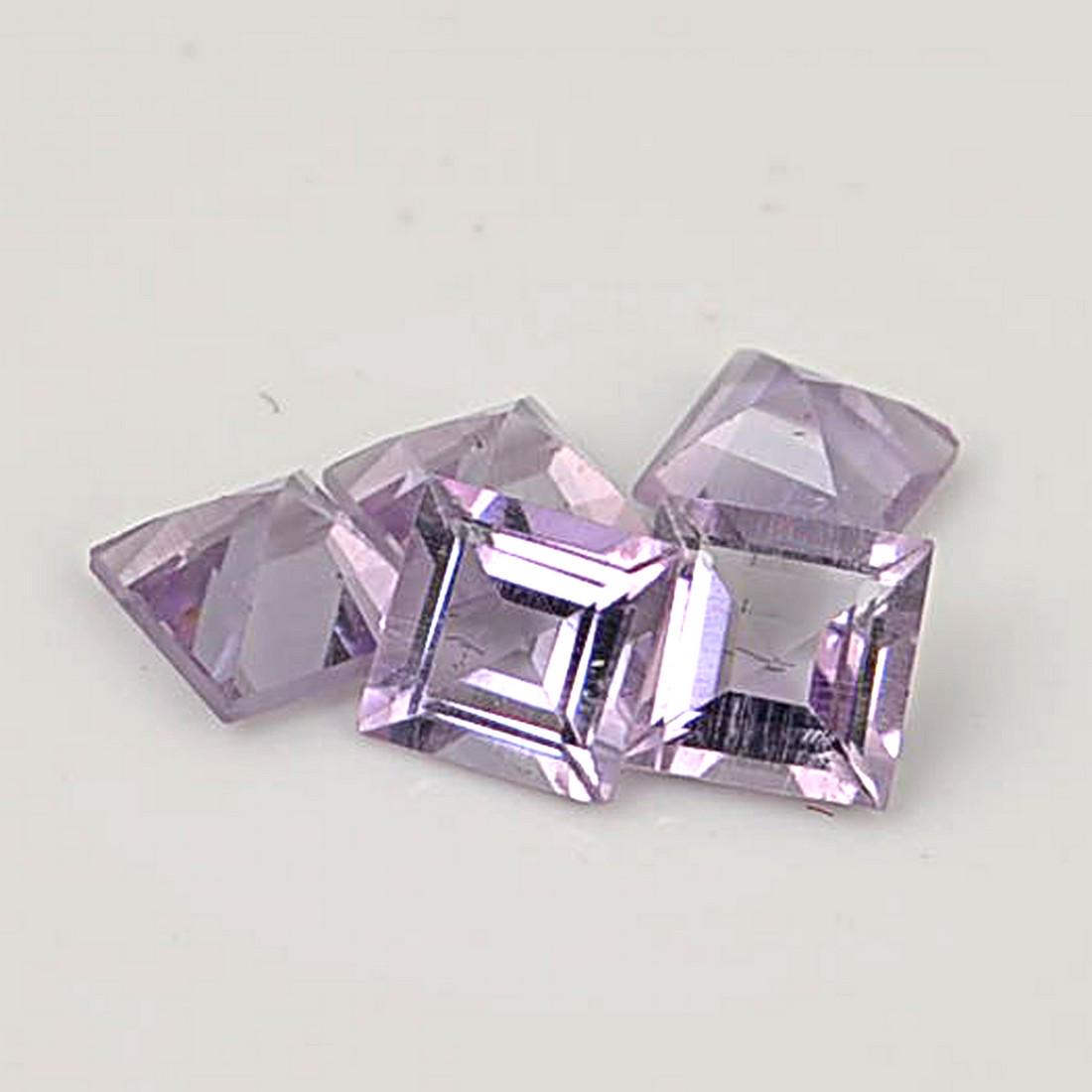 Square Shape Purple Color 1.45 Carat Natural Amethyst Loose Gemstone 5 Pieces (1 of 6)
