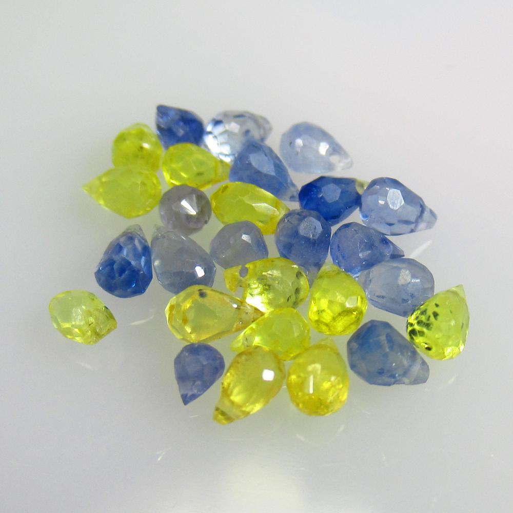 4.43 Ctw Natural 31 Multicolor Sapphire Pear Drop Beads (1 of 2)