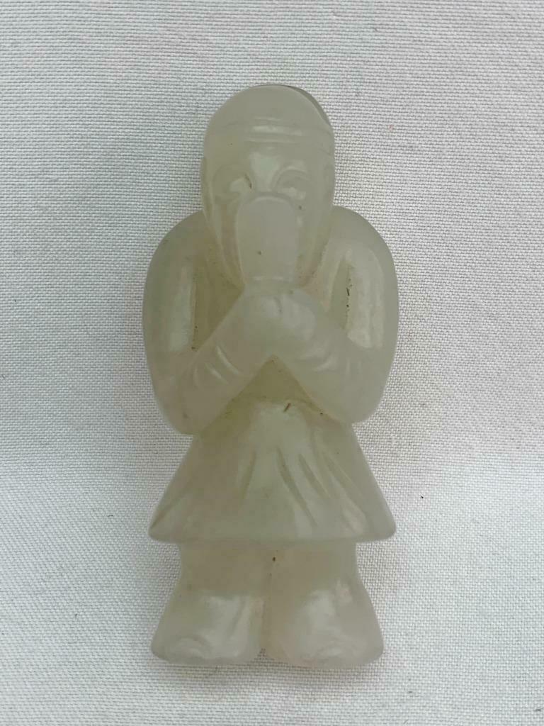 Fine Chinese Jade Carving of a Scholar Holding a Hu Hoard. (1 of 10)