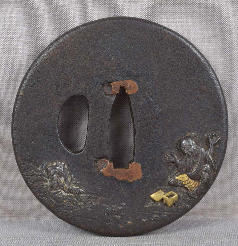 18c Japanese sword TSUBA URASHIMO TARO (1 of 6)