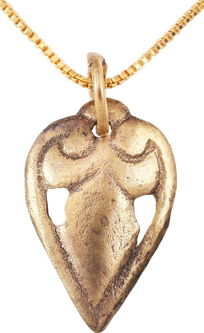 RARE VIKING HEART PENDANT NECKLACE C.1000 AD (1 of 3)