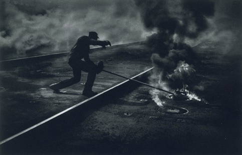 W. EUGENE SMITH - Dance Of The Flaming Coke, 1956: Artist: W. Eugene Smith Title: Dance Of The Flaming Coke, 1956 Medium: Photo Litho, 1972, USA Dimensions: 9x5.8" Description: Heat Wax Mounted on 8.5x11" Conservation Board Artist Bio: W. Eugene Smith