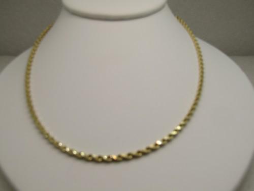 Vintage 14kt Twisted Rope Chain 3mm Necklace, 18", Signed MA (1 of 7)