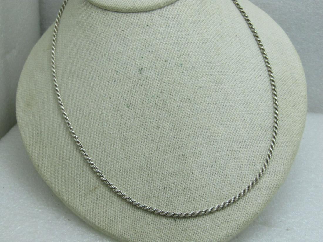 Vintage Sterling Silver Rope Necklace, 20", 2mm, Signed Italy, 10.70 gr. (1 of 5)