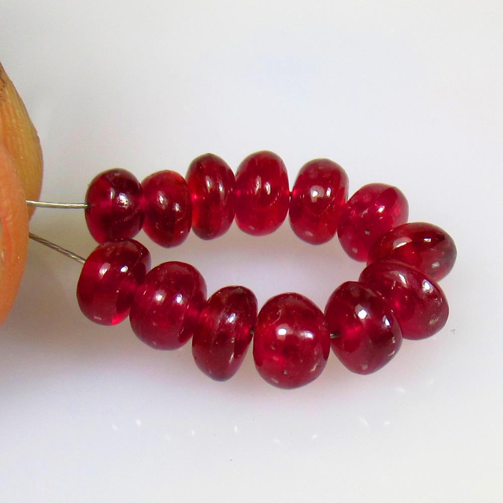 12.23 Ctw Natural 13 Mozambique Red Ruby Round Beads (1 of 2)