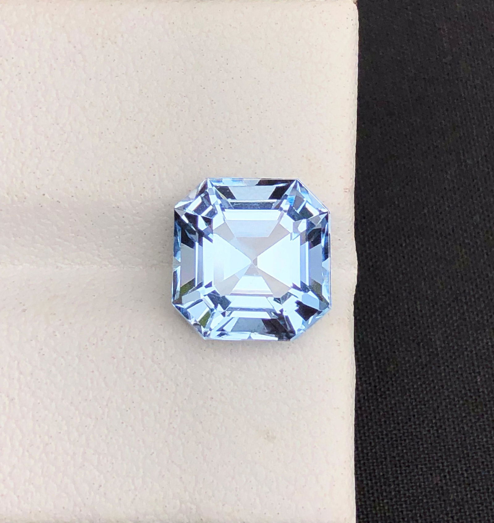 Aquamarine Loose Gemstone, Natural Santa Maria Color, Asscher Cut, Ring And Jewelry Size, Faceted (1 of 4)