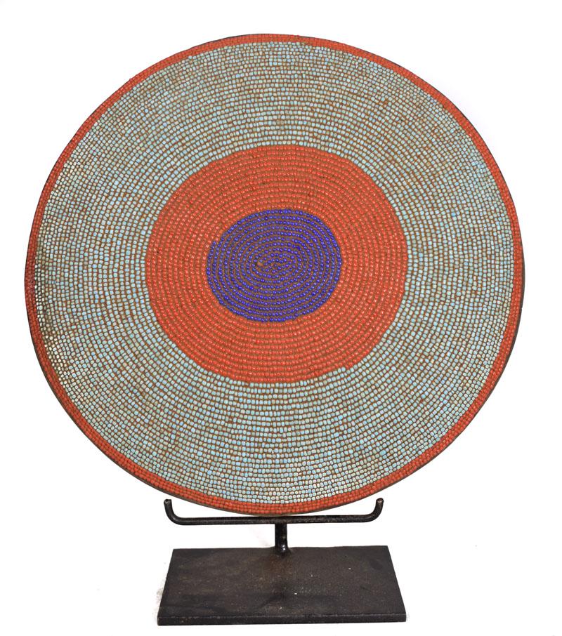 Parade shield - Wood, Beads - Bamileke - Cameroon (1 of 7)