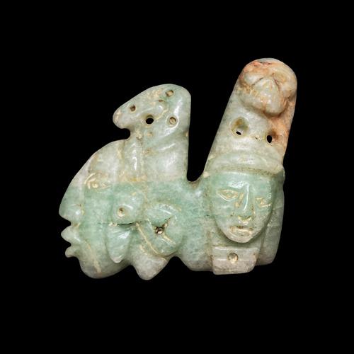 VERY FINE PRECOLUMBIAN MAYAN JADE PENDANT (1 of 8)